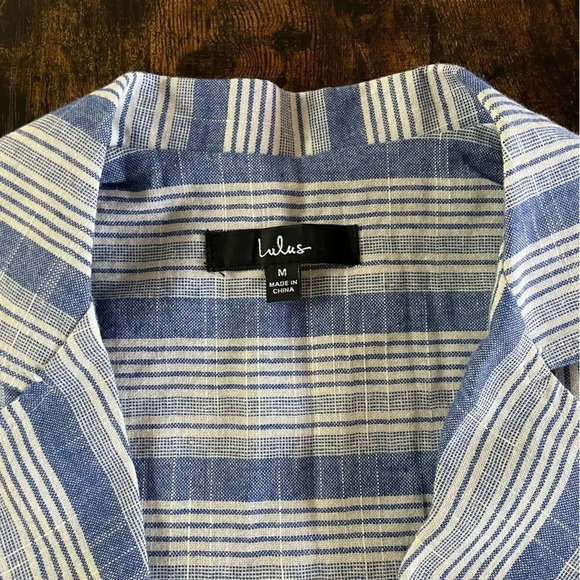 Lulus Spend the Time Blue Striped Sleeveless Button-Up Shift Dress - Picture 11 of 11